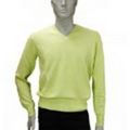 LUIGI BORRELLI[ルイジ・ボレッリ]　ピュアコットンＶネックセーター[ライムグリーン]