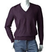 MESSAGERIE[メッサジェリエ]　Ｖネックセーター[ディープパープル×アーガイル柄]