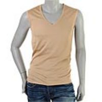 MODERN BLUE　Ｖネック ノースリーブインナーＴシャツ[ベージュ]　透けにくいベージュ色を採用！