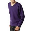MODERN BLUE　ピュアカシミア Ｖネックセーター[パープル]