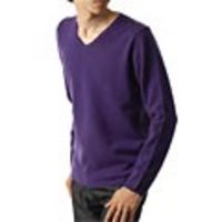 MODERN BLUE　ピュアカシミア Ｖネックセーター[パープル]