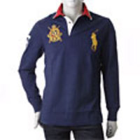 POLO RALPH LAUREN[ポロ・ラルフローレン]　イタリア流通モデル ビッグポニー　長袖ポロシャツ[ダークネイビー]