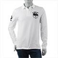 POLO RALPH LAUREN[ポロ・ラルフローレン]　イタリア流通モデル　ビッグポニー　鹿の子長袖ポロシャツ[ホワイト]