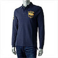 POLO RALPH LAUREN[ポロ・ラルフローレン]　ビッグポニー　鹿の子長袖ポロシャツ[ネイビー]