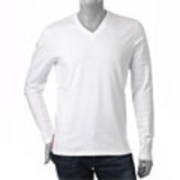 PRADA SPORT[プラダ・スポーツ]　Ｖネック長袖インターロックＴシャツ[ピュアホワイト]