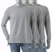PRADA[プラダ]　クルーネック長袖Ｔシャツ３枚セット[ヘザーグレー]
