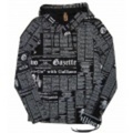 John Galliano(ジョンガリアーノ) ニュースペーパー柄 パーカー (Black) Ｔ54 H068