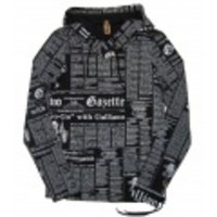 John Galliano(ジョンガリアーノ) ニュースペーパー柄 パーカー (Black) Ｔ54 H068
