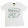 KU【空】クウVネック半袖プリントＴシャツ「OIKOS」【40%OFF】