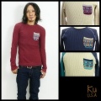 KU【空】クウ胸ポケット付きサーマルカットソー【送料無料】