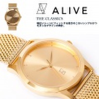 ALIVE アライブ 腕時計 THE CLASSICS METAL GOLD ゴールド 時計 ファッション 小物 アクセサリー メンズ レディース ファッション HHAT588