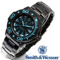 正規品] スミス＆ウェッソン Smith & Wesson スイス トリチウム ミリタリー腕時計 SWISS TRITIUM DIVER WATCH BLACK/BLUE SWW-900-BLU