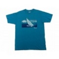 L★古着Tシャツ 80年代　ヨット　MAINE　ターコイズブルー