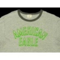 L★古着Tシャツ アメリカンイーグル グレー霜降×薄黒