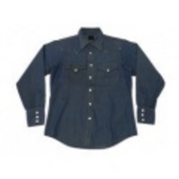 L★古着ウエスタンシャツ 70年代 ローバックススタッズ紺