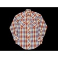 L★古着ウエスタンシャツ80年代ミラーエンジＸ紺チェック