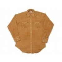 L★古着ウエスタンシャツ80年代ラングラー薄茶他チェック