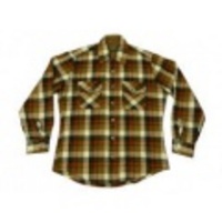 L★古着シャツ 80年代 茶他チェック