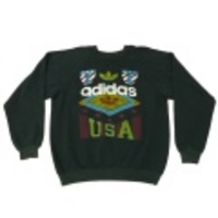 L★古着スウェット 80年代 アディダス 黒