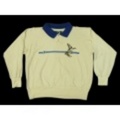 L★古着スウェット 80年代 カモ 襟付 薄クリーム