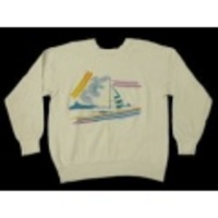 L★古着スウェット 80年代 ヨット 白