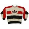 L★古着スウェット 90年代 アディダス 白×赤×黒