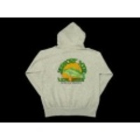 L★古着スウェットパーカー 80年代 魚 グレー霜降