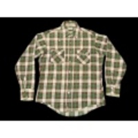 L★古着ネルシャツ 70年代 緑Ｘ白他