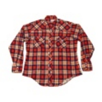 L★古着ネルシャツ 80年代 ウエスタン 赤×紺