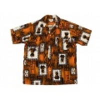 L★古着ハワイアンシャツ 70年代　パイナップル　茶他