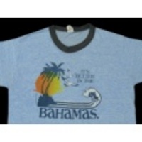 L★古着ビンテージTシャツ 70年代 バハマ 紺霜降リンガー