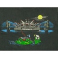 L★古着ビンテージTシャツ 80年代 花火大会 カエル 黒