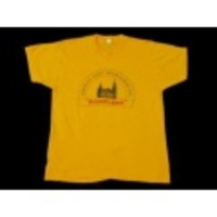 L★古着ビンテージTシャツ 80年代 建物 黄