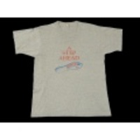 L★古着ビンテージTシャツ 80年代 足あと グレー霜降