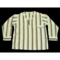 L★古着ビンテージシャツ50sプルオーバー白×こげ茶他