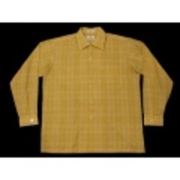 L★古着ビンテージシャツ　60年代　黄チェック