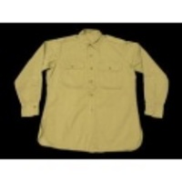 L★古着ビンテージミリタリーシャツ 50s マチ付 ベージュ