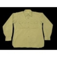 L★古着ビンテージミリタリーシャツ 50s マチ付 ベージュ