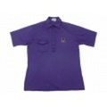 L★古着ポロシャツ 70年代 鳥刺繍　紫