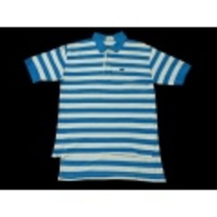 L★古着ポロシャツ ラコステ 白×水色 ボーダー
