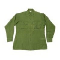 L★古着ミリタリーシャツ 70年代 USMC ステンシル 緑
