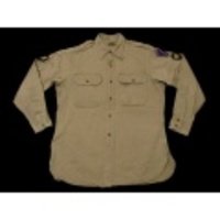 L★古着ミリタリーシャツ　60から70年代　マチ付　茶