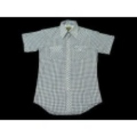 L★古着半袖ウエスタンシャツ 70年代 シアーズ 白×紺