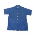 L★古着半袖ビンテージシャツ 60年代 紺チェック