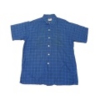 L★古着半袖ビンテージシャツ 60年代 紺チェック