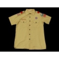 L★古着半袖ボーイスカウトシャツバージニア258ベージュ