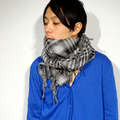 MONOcheck Fringe SCARF:イエロールビー[YELLOWRUBY]