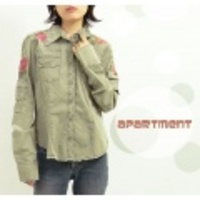 Apartment【アパートメント】バッチ付きステッチウエスタン長袖シャツ【送料無料】
