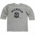 BARNS【バーンズ】7分袖粗挽き杢フットボールTシャツ 「MICHIGAN」【送料無料】