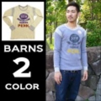 BARNS【バーンズ】ワッフルクルー長袖Tシャツ「BASKETBALL」